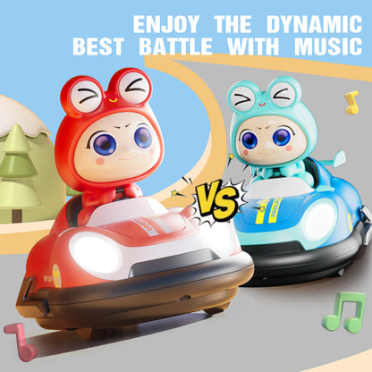 Jiakora Remote Control Cars Set of 2, RC Ejecting Bumper Cars with LED Lights & Sound, Family Interaction RC Battle Game for Kids (Red+Blue) Toy Presents for Age 6+ Year Old Boys Girls