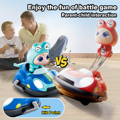 Jiakora Remote Control Cars Set of 2, RC Ejecting Bumper Cars with LED Lights & Sound, Family Interaction RC Battle Game for Kids (Red+Blue) Toy Presents for Age 6+ Year Old Boys Girls