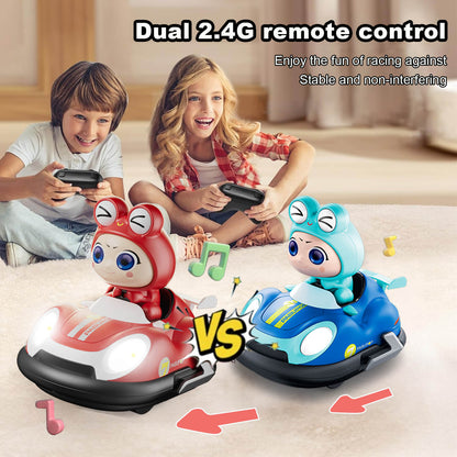 Jiakora Remote Control Cars Set of 2, RC Ejecting Bumper Cars with LED Lights & Sound, Family Interaction RC Battle Game for Kids (Red+Blue) Toy Presents for Age 6+ Year Old Boys Girls