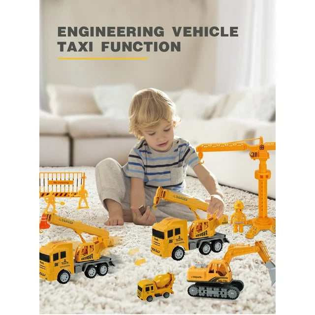 Toddler Toys for 3 4 5 6 Years Old Boys, Die-cast Construction Toys Car Carrier Vehicle Toy Set w/ Play Mat, Kids Toys Truck Car Toys Set for Age 3-9 Toddlers Kids Boys & Girls