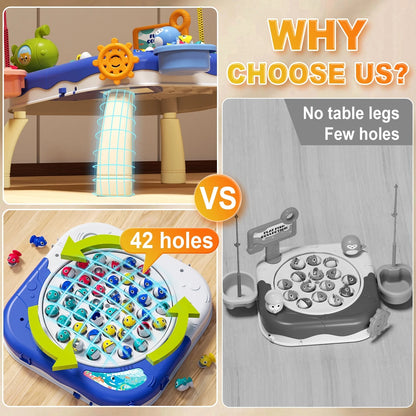 Jiakora Magnetic Fishing Game for Toddlers & Kids Ages 1-3 3-5 5-7, Fish Toy Board Game with 42 Fish, Fishing Table Toys Birthday Gifts