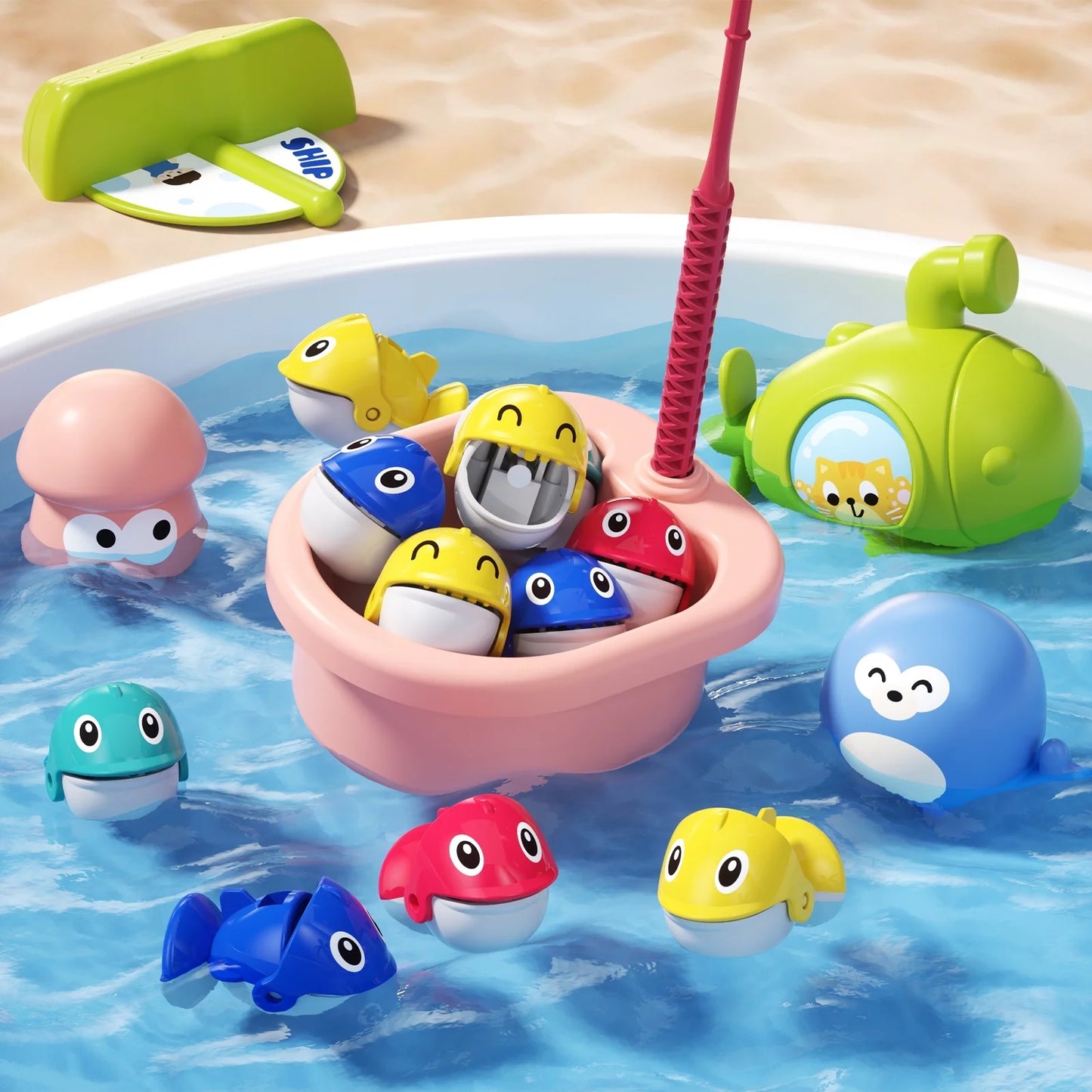 Jiakora Magnetic Fishing Game for Toddlers & Kids Ages 1-3 3-5 5-7, Fish Toy Board Game with 42 Fish, Fishing Table Toys Birthday Gifts