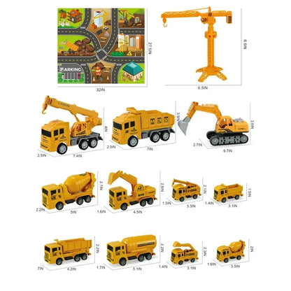 Toddler Toys for 3 4 5 6 Years Old Boys, Die-cast Construction Toys Car Carrier Vehicle Toy Set w/ Play Mat, Kids Toys Truck Car Toys Set for Age 3-9 Toddlers Kids Boys & Girls