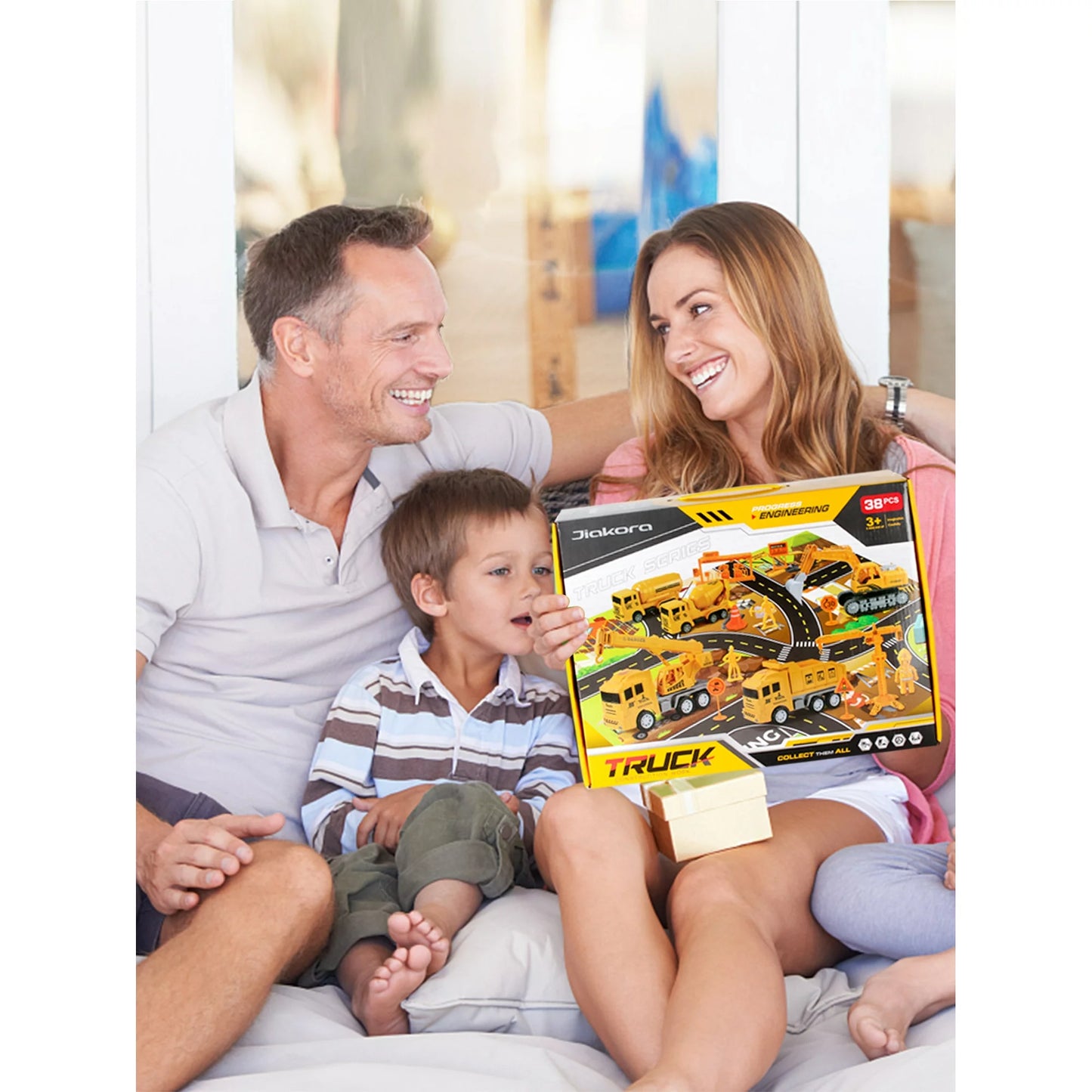 Toddler Toys for 3 4 5 6 Years Old Boys, Die-cast Construction Toys Car Carrier Vehicle Toy Set w/ Play Mat, Kids Toys Truck Car Toys Set for Age 3-9 Toddlers Kids Boys & Girls
