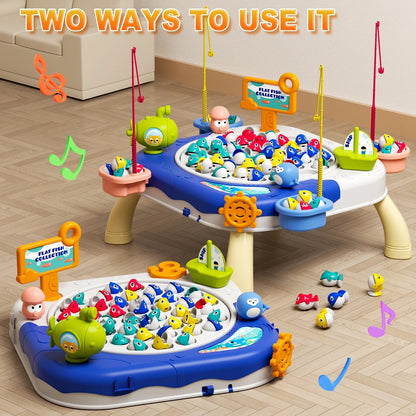 Jiakora Magnetic Fishing Game for Toddlers & Kids Ages 1-3 3-5 5-7, Fish Toy Board Game with 42 Fish, Fishing Table Toys Birthday Gifts