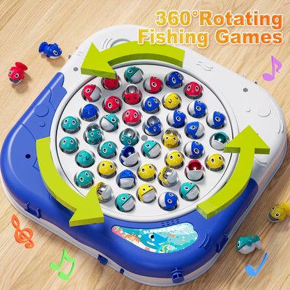 Jiakora Magnetic Fishing Game for Toddlers & Kids Ages 1-3 3-5 5-7, Fish Toy Board Game with 42 Fish, Fishing Table Toys Birthday Gifts
