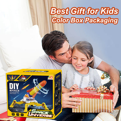 Jiakora Toy Rocket Launcher for Kids, Launch up to 100 ft, 8 Rockets - Fun Outdoor Kids Gifts for Boys & Girls